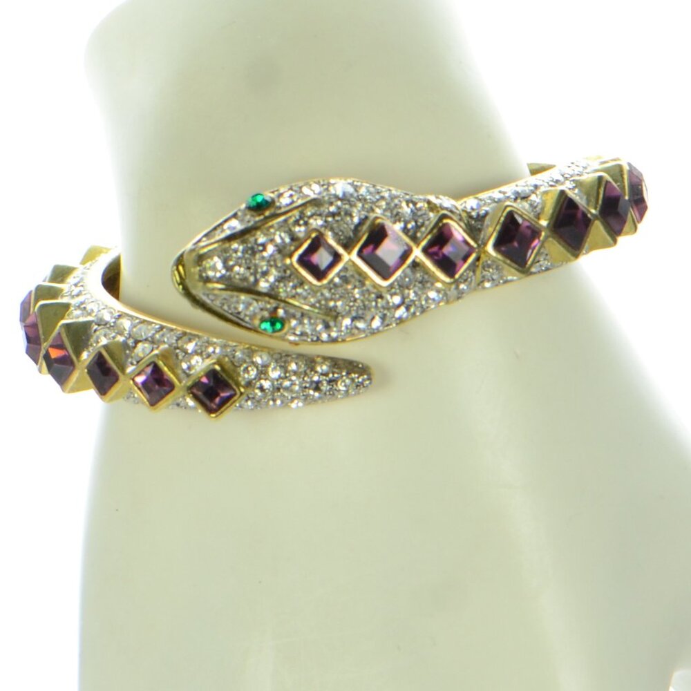 Vintage Kenneth Jay Lane Crystal Snake Bracelet